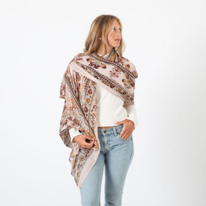 Pañuelo Estampado Celidonia Rosado I-D