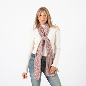 Pañuelo Estampado Cercis Rosado I-D