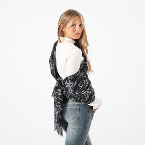 Pañuelo Estampado Dracena Negro I-D