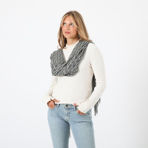 Pañuelo Estampado Albizia Negro I-D