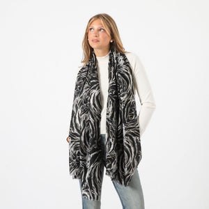 Pañuelo Estampado Lobelia Negro I-D