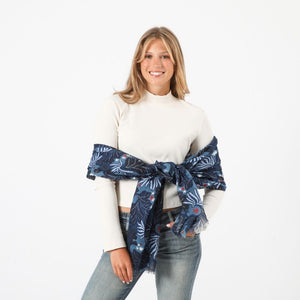 Pañuelo Estampado Gazania Azul I-D