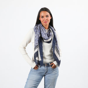 Pañuelo Estampado Mocan Azul I-D