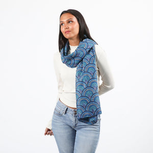 Pañuelo Estampado Onagra Azul I-D