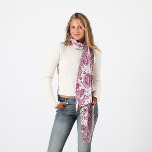 Pañuelo Estampado Grevillea Morado I-D