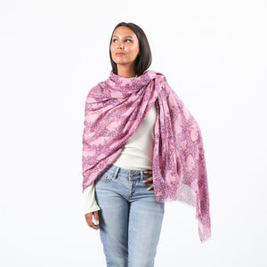 Pañuelo Estampado Gerbera Rosado I-D