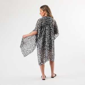 Kimono Abierto Leopard Gris Id