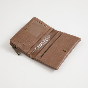 Billetera Chica Gisa Ecocuero Croco Café Humana