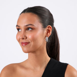 Aros Argolla Palco Plateado Acero Inoxidable Humana