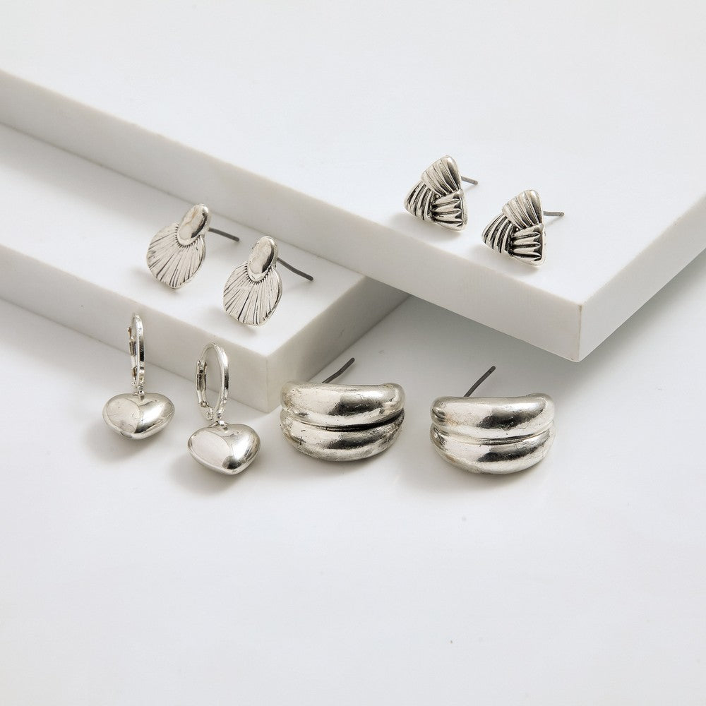 Set De Aros Iris Plateado I-D