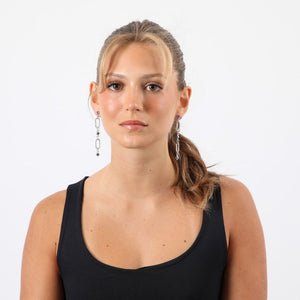 Aros Largo Moon Orange Plateado Humana