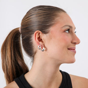 Set de 4 aros Drop Plateado ID