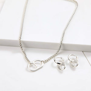 Set De Collar Vicky Plateado I-D