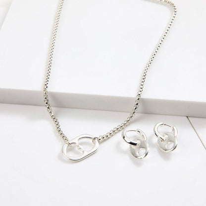 Set De Collar Vicky Plateado I-D