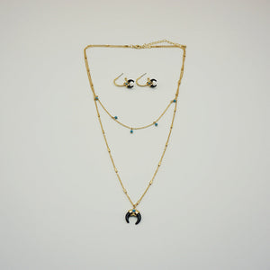 Pack Aros + Collar Luna Dorado Tatienne