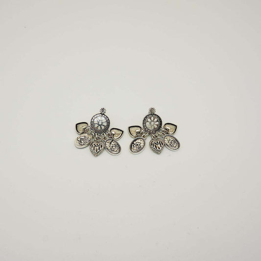 Aros Pegado Corazones Plateado Tatienne