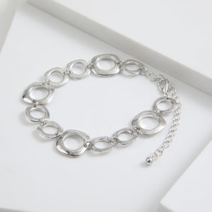 Pulsera Rosa Plateado ID