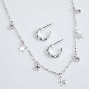 Collar + Aro Comte Plateado Humana