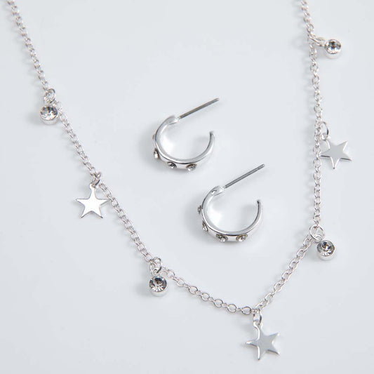 Collar + Aro Comte Plateado Humana