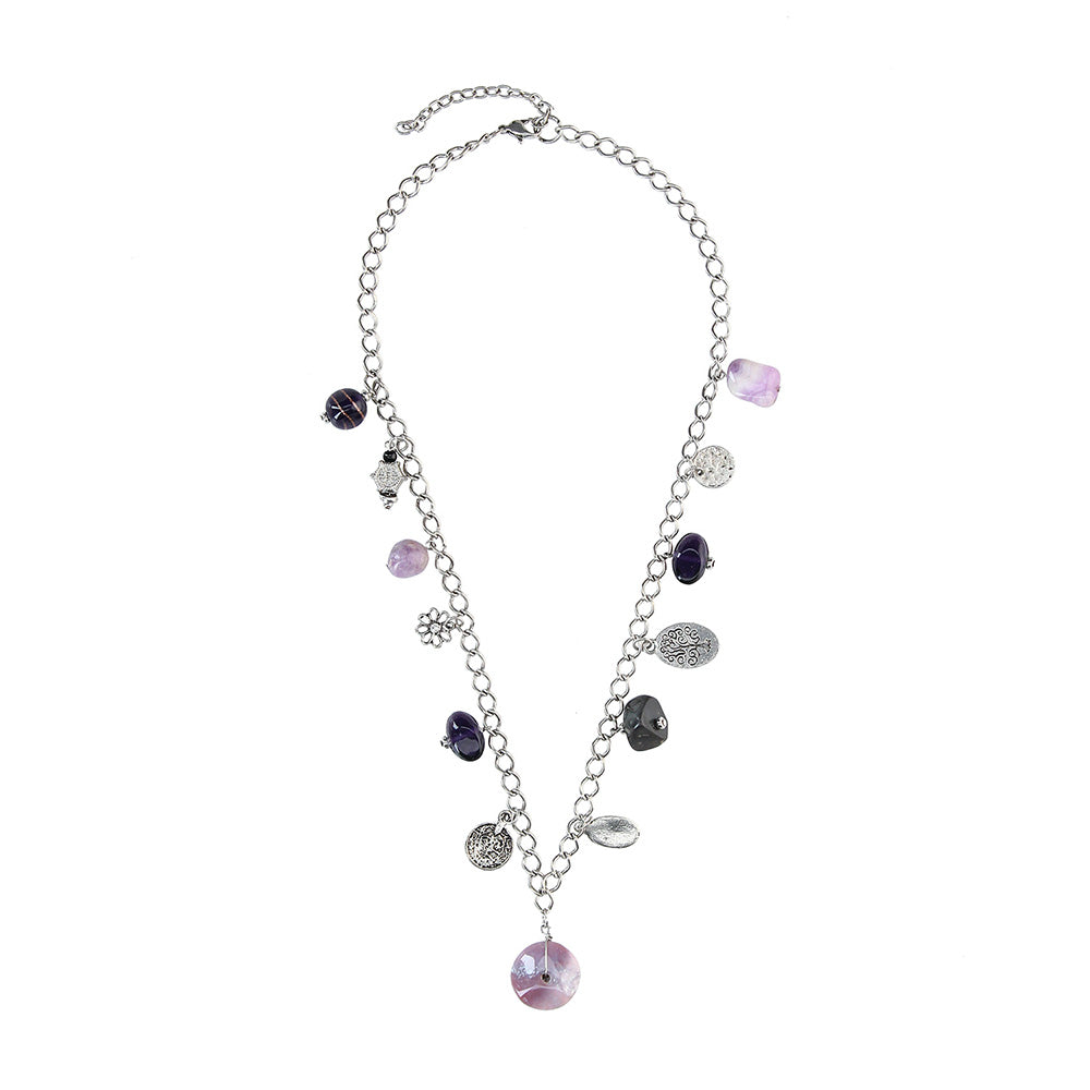 Collar Corto Plateado Love Humana