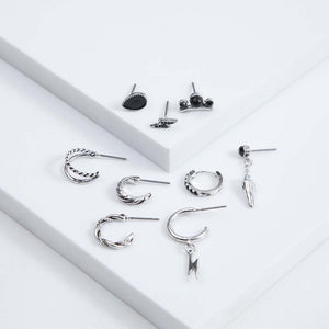 Set Aros Tipuana Plateados Humana