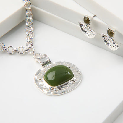 Set De Collar Abril Plateado Tatienne