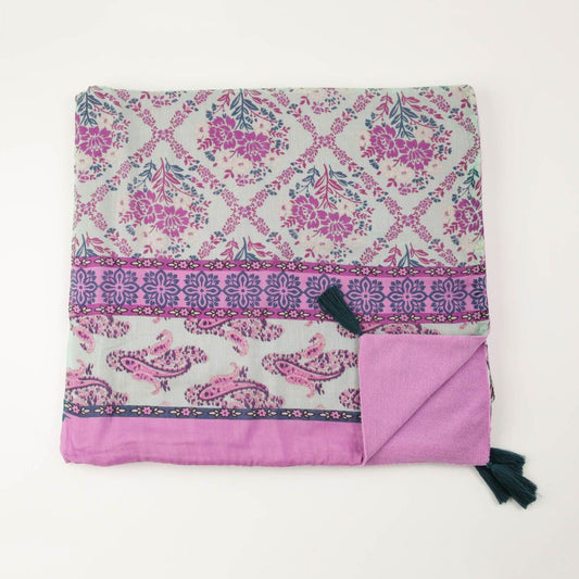 Toalla Reversible Floral Morado Tatienne