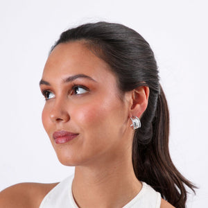 Aros Argolla Circónes Plateado Humana