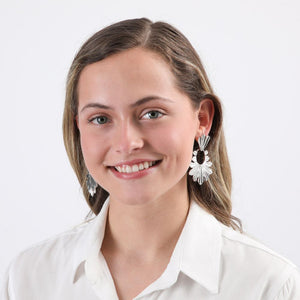 Aros Mediano Ginkgo Plateado Tatienne