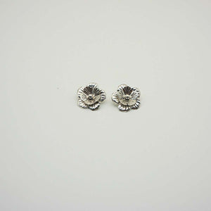 Aros Pegados Flor Plateados Tatienne