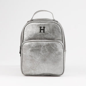 Mochila Angie Ecocuero Plateada Humana