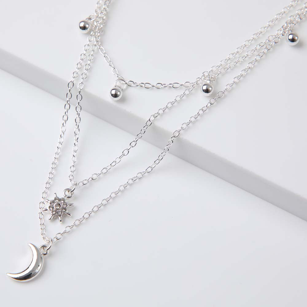 Collar Largo Celestial Plateado i-D