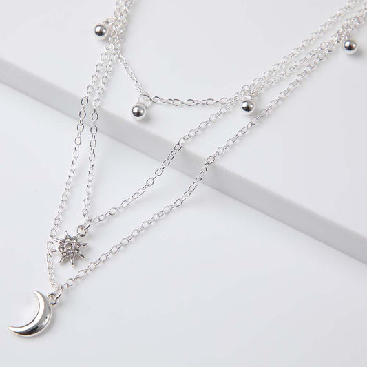 Collar Largo Celestial Plateado i-D