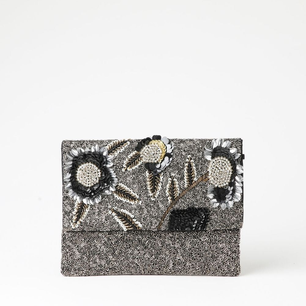 Cartera Clutch Carli Plateado Humana