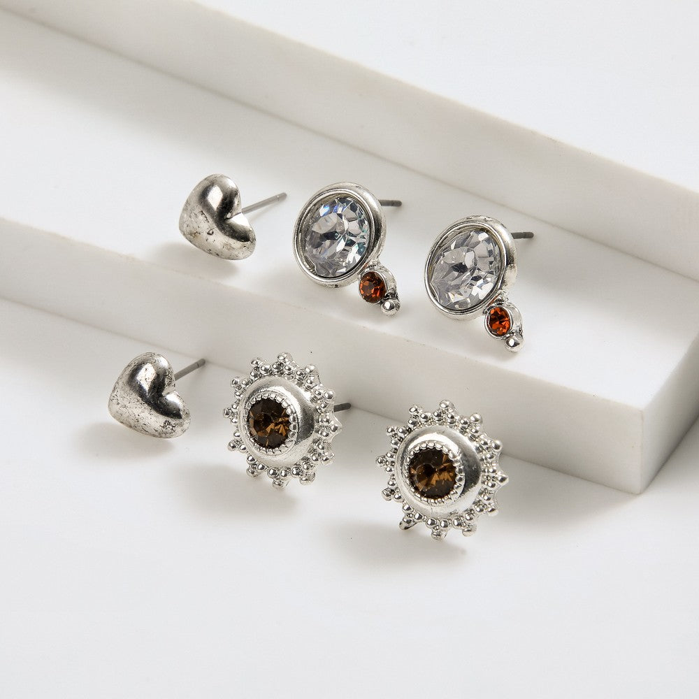 Set De Aros Mary Plateado I-D