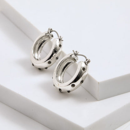 Aros Argollas Opal Plateado I-D