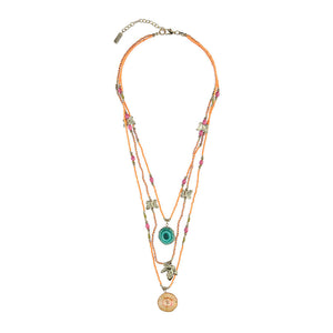 Collar Largo Mariposa Naranjo Humana