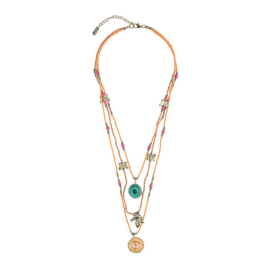 Collar Largo Mariposa Naranjo Humana