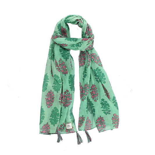 Pañuelo Estampado Racimos Verde Humana