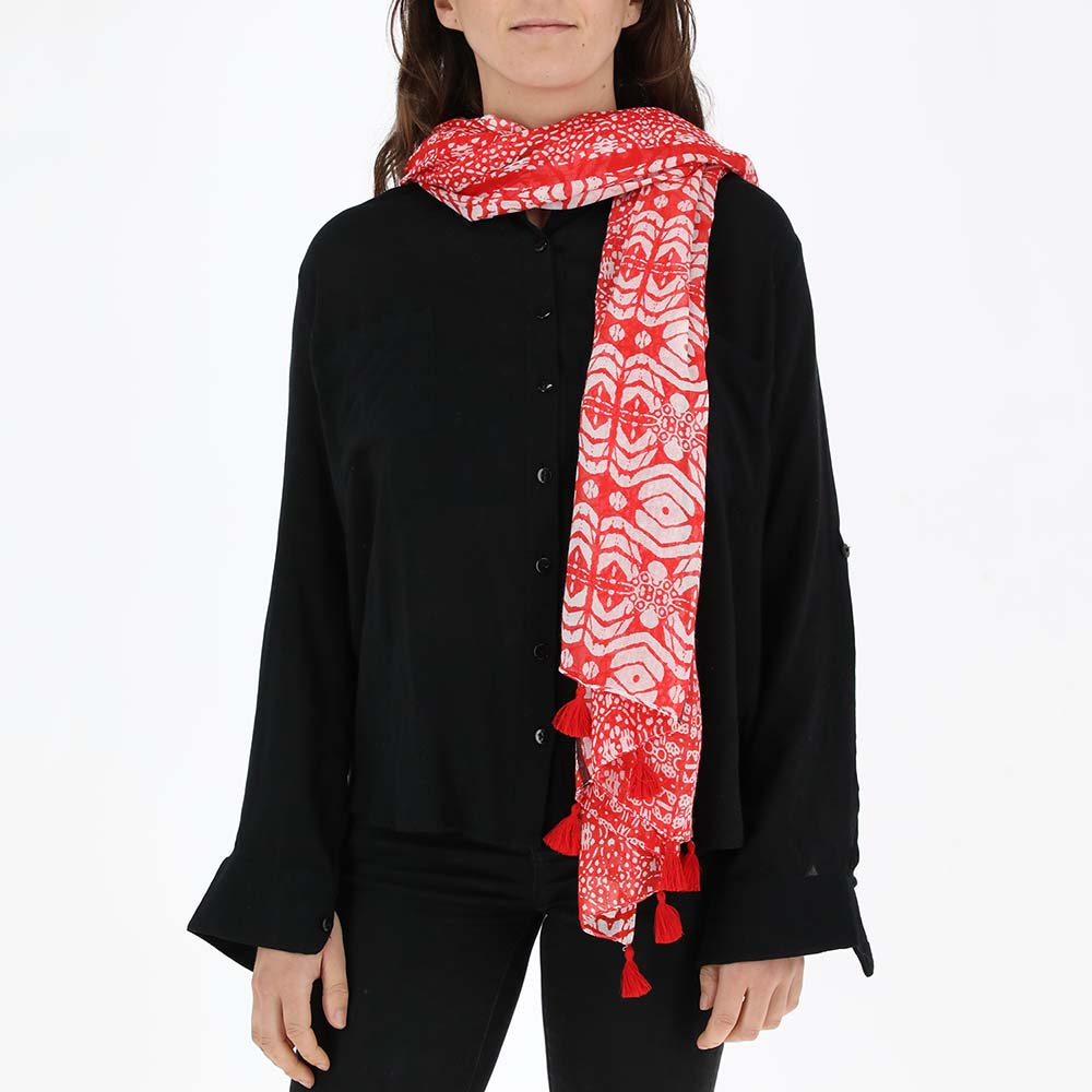 Pañuelo Estampado Diseños Rojo Humana