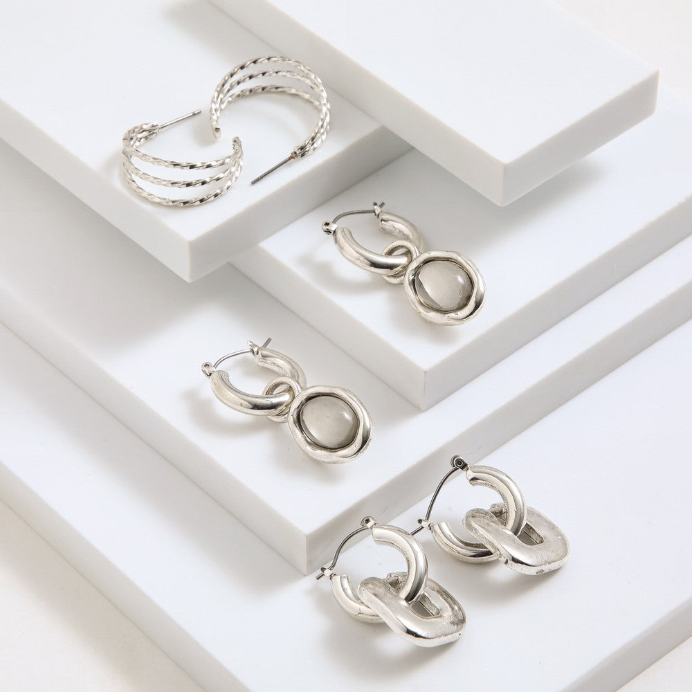 Set De Aros Walter Plateado Humana