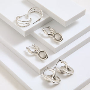 Set De Aros Walter Plateado Humana