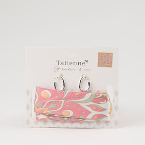 Set Bandana Y Aros Mara Rosado Tatienne