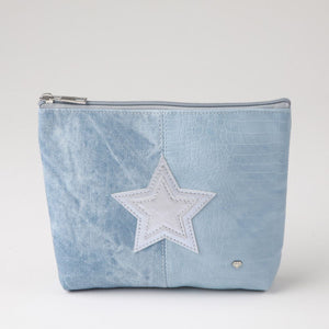 Cosmetiquero Galaxy Ecocuero azul ID