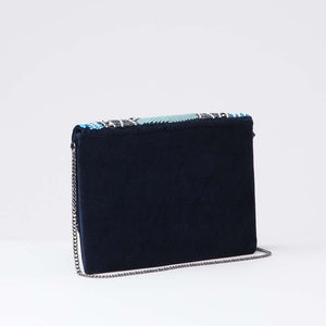 Clutch Greca Azul Tatienne