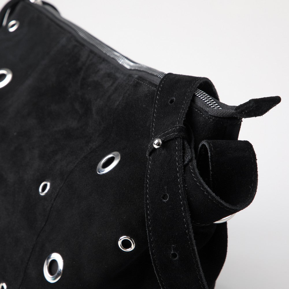 Cartera Cruzada Angie Black Suede Humana