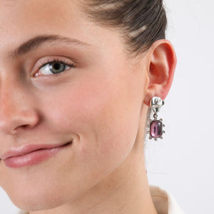 Aros Mediano Rose Plateado Tatienne