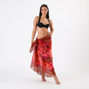 Pareo Estampado Floral Gerbera Rojo Id