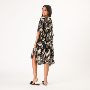 Kimono Abierto Floral Grey Id