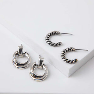 Set Aros Lichi Plateados Humana